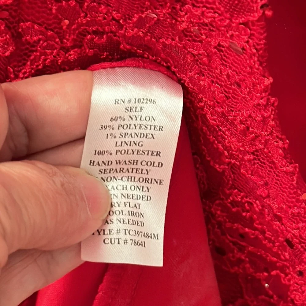 🍒Gorgeous Connect apparel, sequence cherry red dress size 8 “NWT” - Picture 4 of 9